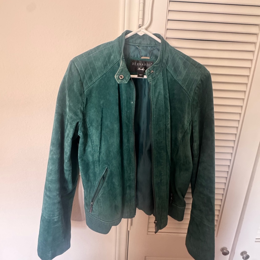 Bernardo Teal Leather Jacket
